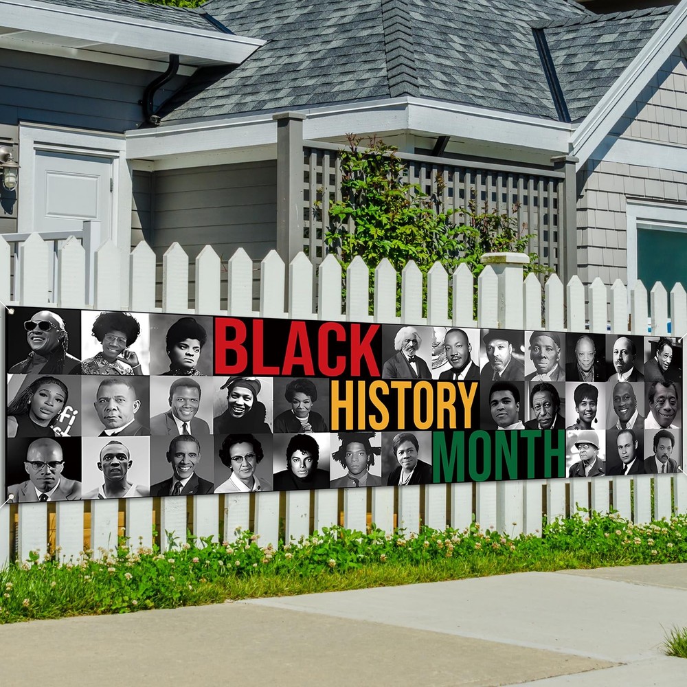 Large Black History Month Banner for Fence Pan African American Black History…