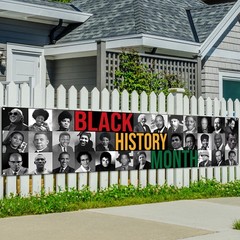 Large Black History Month Banner for Fence Pan African American Black History…