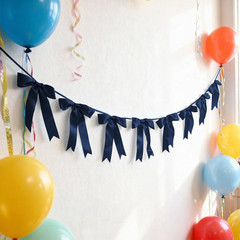 Bow Garland Banner – 10Pcs Pre-Strung Satin Bows for Baby Shower, Birthday, Brid