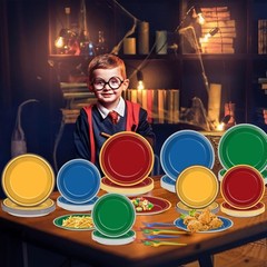 96Pcs Magical Wizard School Party Plates & Napkins for 24 Guests – Colorful Set