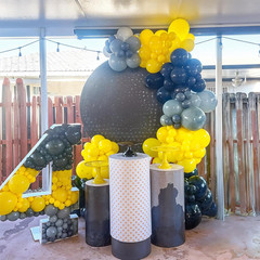 Black and Yellow Balloons, Bat Theme Balloons Hero Birthday Decorations, Yellow