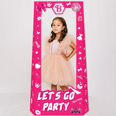 Hot Pink 4.5Ft Tall Life Size Stand-In Cardboard Doll Photo Booth Props for Girl