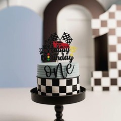 1 Pack Race Car Cake Topper Traffic Light Trophy Flag Racing Happy Birthday C…