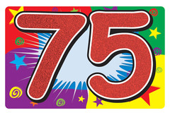 75TH BIRTHDAY SIGN FOR YARD OR PARTY WALL DECORATION