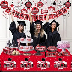 Complete 2026 Graduation Decor – 265 Disposable Pieces for Memorable Parties