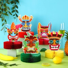 Geyee 9 Pcs Hawaiian Luau Honeycomb Centerpiece Tiki Tropical Table Toppers…