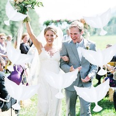 12 Piece Dove Large White Peace Balloons, Pigeon Bird Balloons for Wedding En…