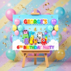 Personalised Printed Number Blocks Birthday Foam Board Event Welcome Sign A3