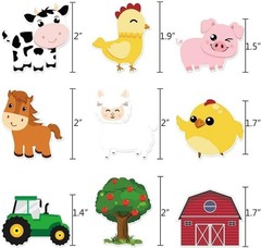 36 PCS Farm Cupcake Toppers – Farm Animal Birthday Decorations Animal Cake To…
