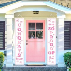 Kreatwow Pink Graduation Decorations 2026 Bow Gongrats Grad Banner