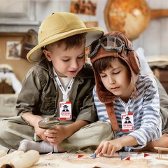 Kids Secret Agent Badge Name Tags Detective Badges Lanyards Card 30PK