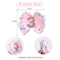 Sprinkle Confetti Hair Bow – First Birthday Pink Party 3th Baby Girls Hair Bow