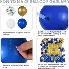 Graduation Balloon Garland Arch Kit for Graduation Decorations Class of 2026 – B