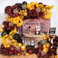 Ouddy Life 172pcs Wizard School Balloon Garland Arch Kit Burgundy Black Gold