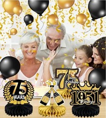 9 Pcs 75Th Birthday Decoration 75 Birthday Party Decorations for Men Women 75 Ye