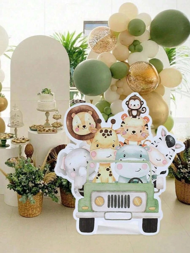 Jungle Animal Foam Board Frame Birthday Party Decor Backdrop Gift