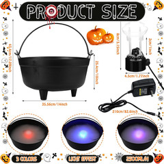 4 Pcs 14» LED Halloween Witches Cauldron Fogger Candy Buckets