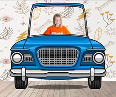 Blue Studebaker, Vehicle Theme, DIY Photo Booth Props, Non-Personalized