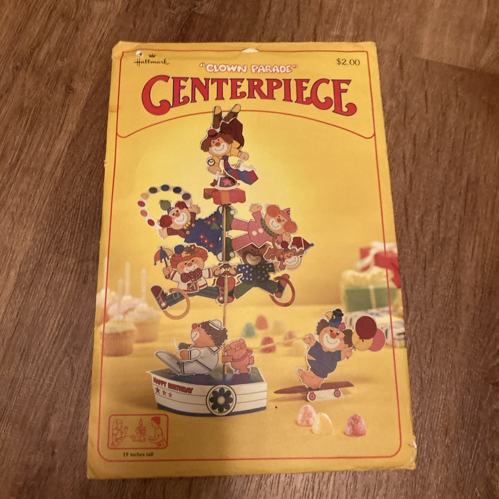 Clown Parade Birthday Party Centerpiece Decoration Hallmark Vintage 1979 Circus