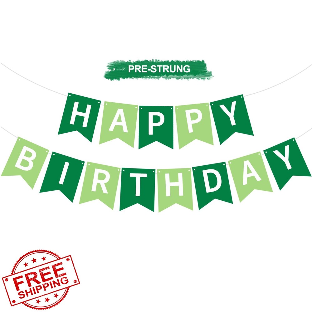 RICHHHA Green Happy Birthday Banner