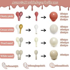 Dusty Pink Balloon Garland Double Stuffed Mauve Pink Balloons Pearl White San…