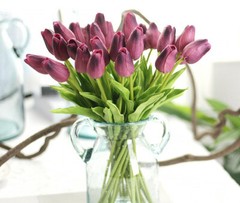 US 10pcs Real Touch Tulip Home Picnic Atmosphere Decoration Outdoor Gardening