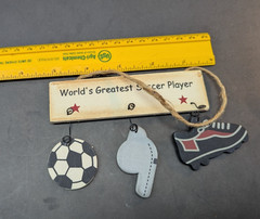 World’s Greatest Soccer Player Ornament Hanging Wall Decor Gift 5 Inch