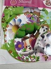 3-Tier Cartoon Dog Cupcake Stand for Kids’ Birthday Celebrations, 24 Cupcakes