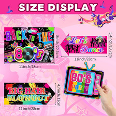 20 Pieces 80S Party Decorations Back to the 80S Neon Retro Sign for Adults Disco