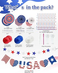 Durable 26-Pc 4th of July Decorations: Easy to Install & Store for Any Occasion