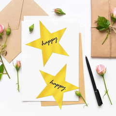 40 Pcs Metallic Star Cutouts Double Printed Paper Stars Decoration for Wedding M