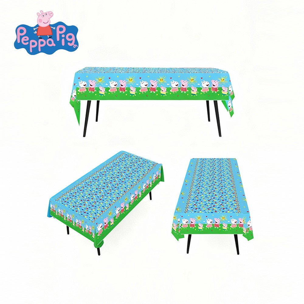 3Pcs Peppa Pig Disposable Plastic Tablecloth Kids Birthday Party Table Cover NEW
