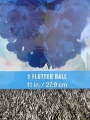 11″ Blue Tissue Flutter Ball Baby Shower, Birthday Party Decoration Any Occasion