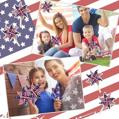 Patriotic Pinwheels Set, 12Pcs Yard and Garden Decor