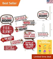 10-Piece Funny Western Hoedown Photo Booth Props Kit for Amazing Party Memories