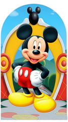 Mickey Mouse Birthday Party Arch Backdrop Cover Photo Background Decor