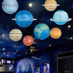 8 PCS Planet Paper Outer Space Party Decorations Solar System Planets Hanging…