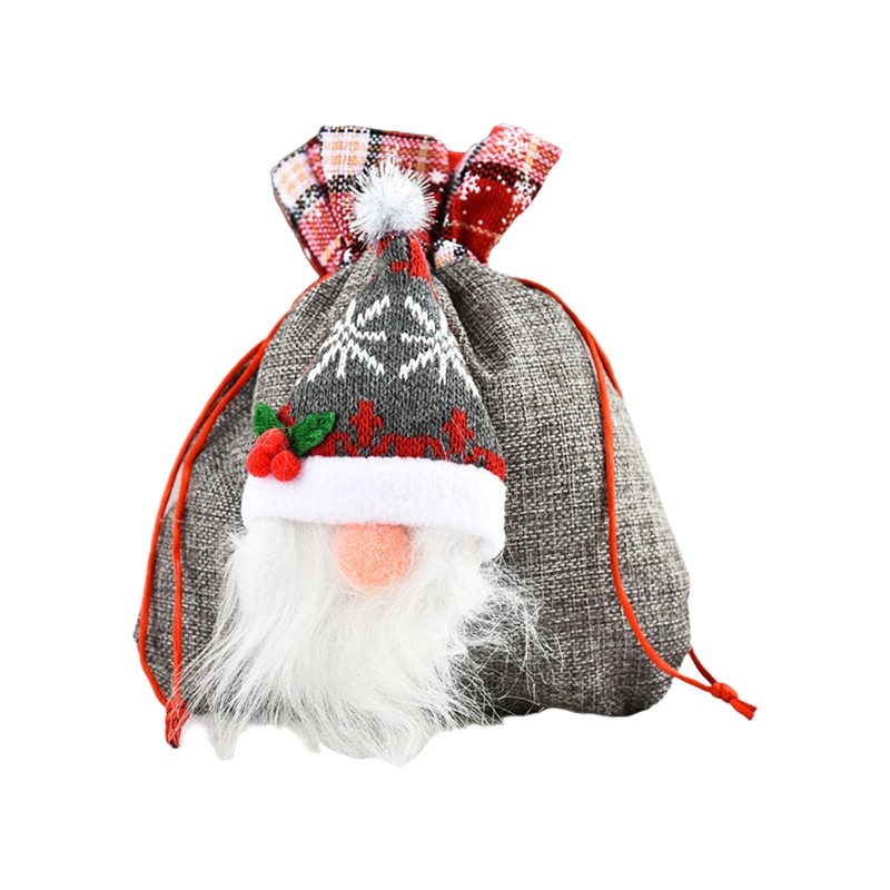 Christmas Drawstring Bag 3D Swedish Santa Gnome Candy Bags Jewelry Packaging Bag