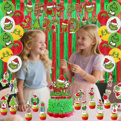 208Pcs Green Monster Christmas Party Decoration,Holiday Decorations for Families