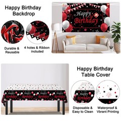 Red Birthday Decorations for Men Women Boys Girls, 75 PCS Red and Black Party…