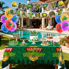 98Pcs Ninja Turtles Party Decorations Ninja Turtles Balloons Backdrop Tablecloth