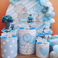 ZHUOWEISM 6 PCS Blue Elephant Honeycomb Table Centerpiece for It’S a Boy Elephan