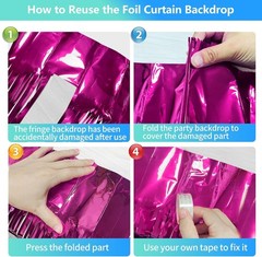 Sparkling 2 Pack Hot Pink Party Decorations Backdrop Fringe Curtain Bachelorette