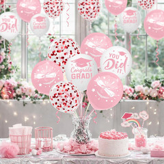 Graduation Decorations 2026 – Graduation Balloons 62Pcs 12 Inch Pink White Gr…