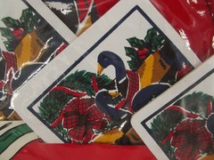 RARE VINTAGE INGLEMAN DESIGNS 16 PIECE CHRISTMAS PLAID,GEESE AND GREENS NOS