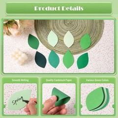 200 PCS Paper Leaf Cutouts 4 Inch Green Leaves Shapes Bulletin Board Decor
