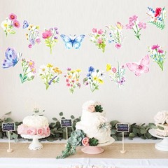 Wildflower Party Banners – 2PCS Birthday Party Supplies with Spring Floral De…