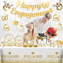 Engagement Party Decorations He Asked She Said Yes Just Engaged Party Decor | Ha