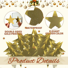 Gold Star Cutouts,100Pcs Star Cutouts, 6″ Double Printed Paper Stars,Cardboard f