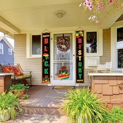 Black History Month Banner with Lights – African American Porch Decor, 70.9″x11.